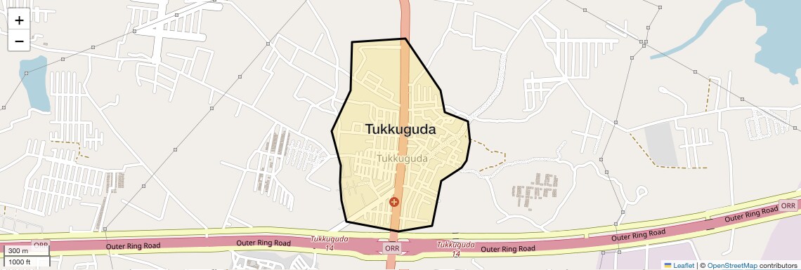 Location Map of Tukkuguda, Hyderabad