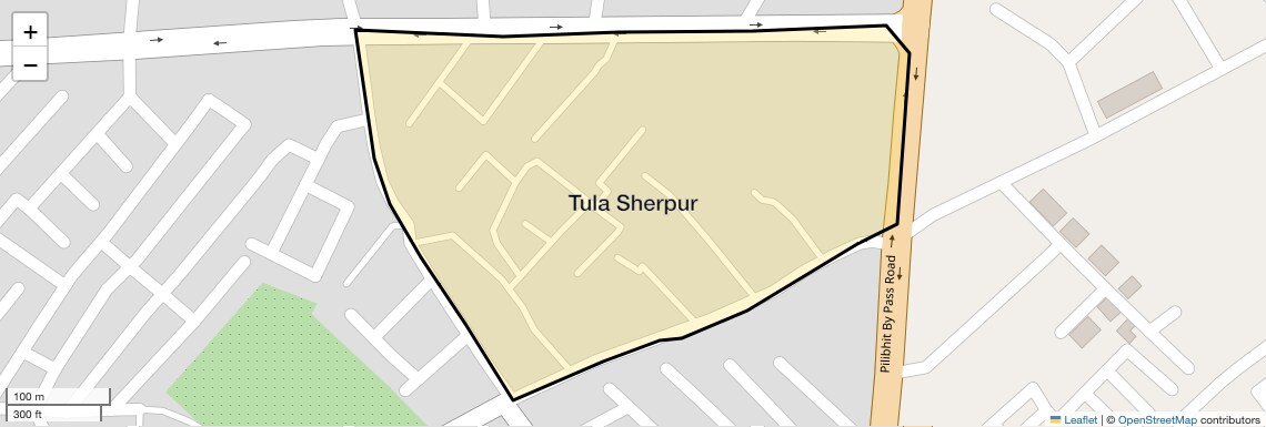 Location Map of Tula Sherpur, Bareilly