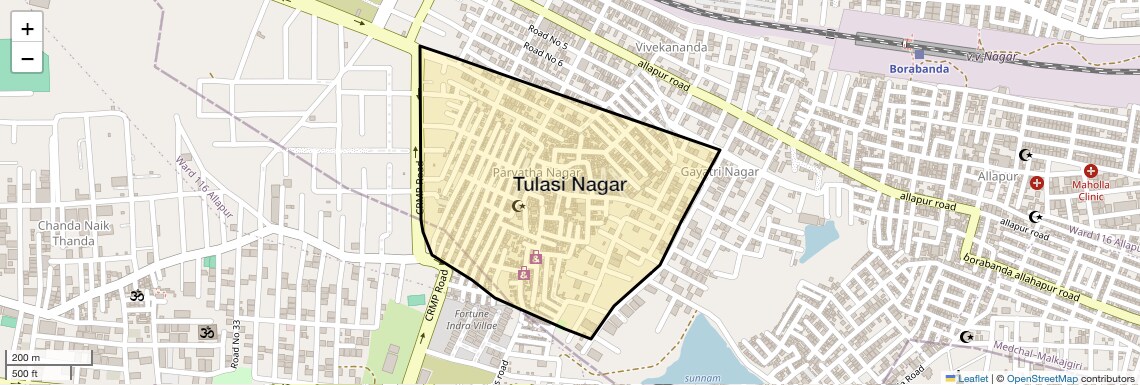 Location Map of Tulasi Nagar, Hyderabad