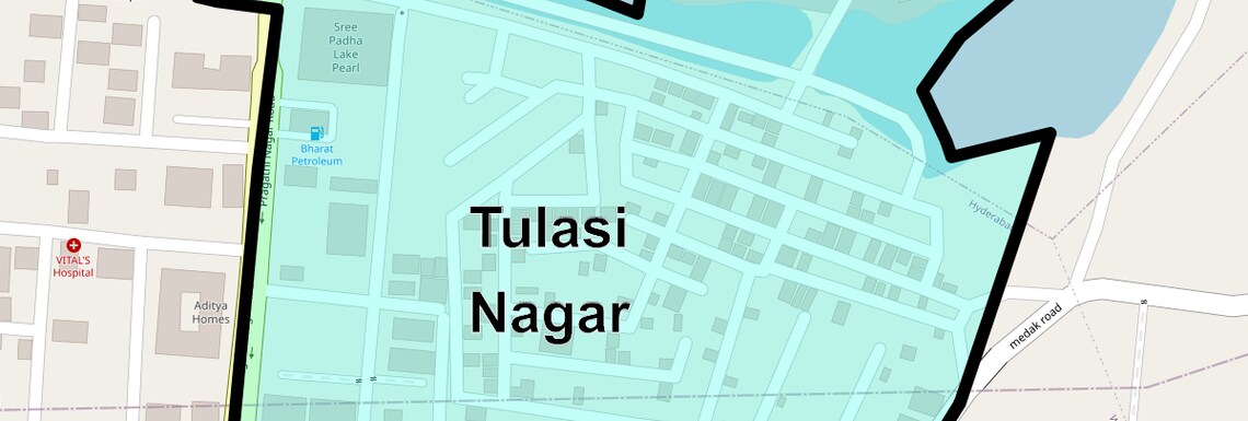 Location Map of Tulasi Nagar, Hyderabad