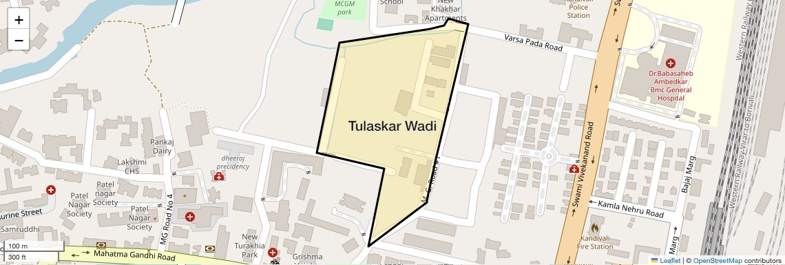 Location Map of Tulaskar Wadi, Mumbai