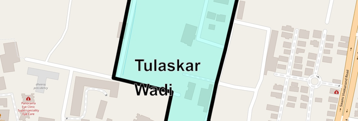 Location Map of Tulaskar Wadi, Mumbai