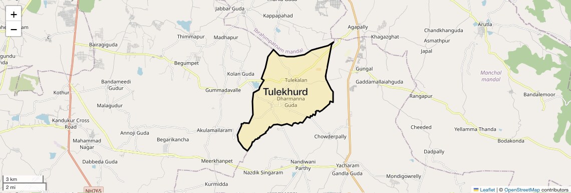 Location Map of Tulekhurd, Hyderabad