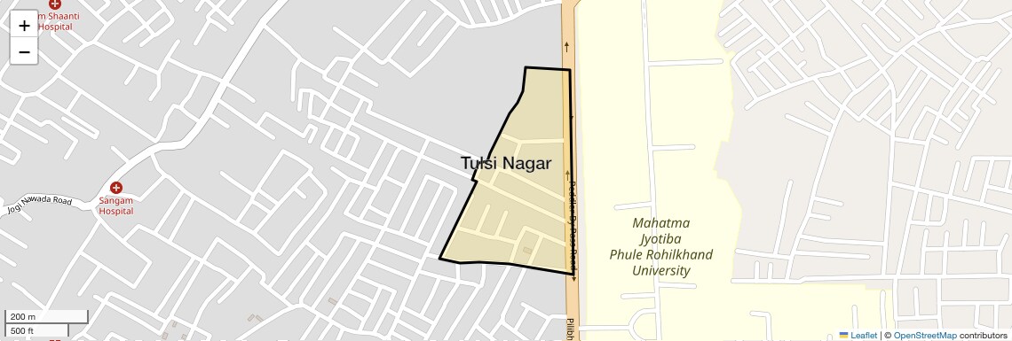 Location Map of Tulsi Nagar, Bareilly