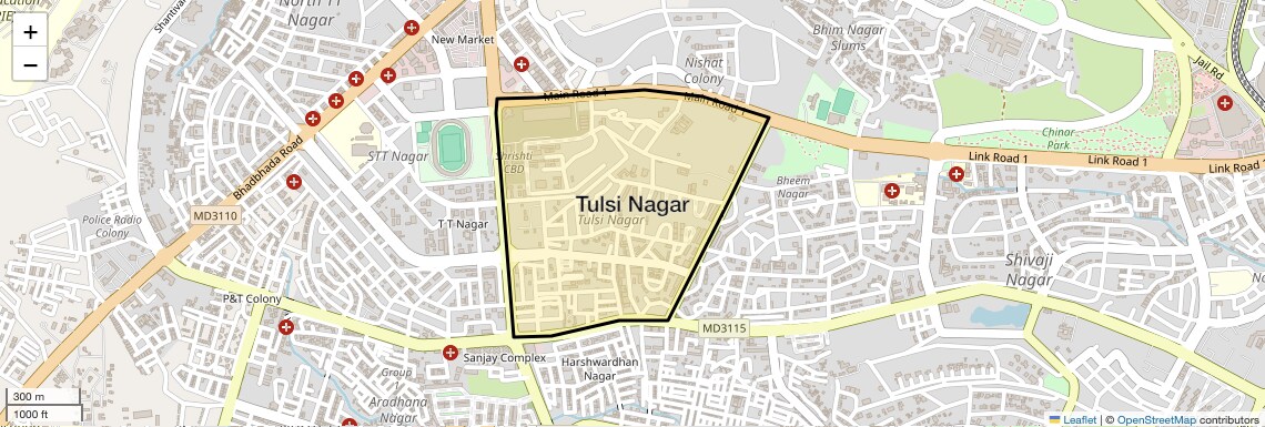 Location Map of Tulsi Nagar, Bhopal