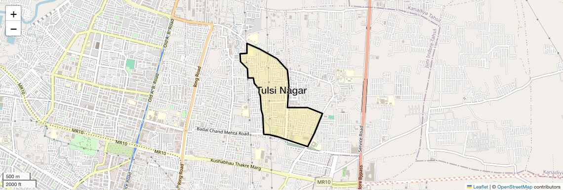 Location Map of Tulsi Nagar, Indore