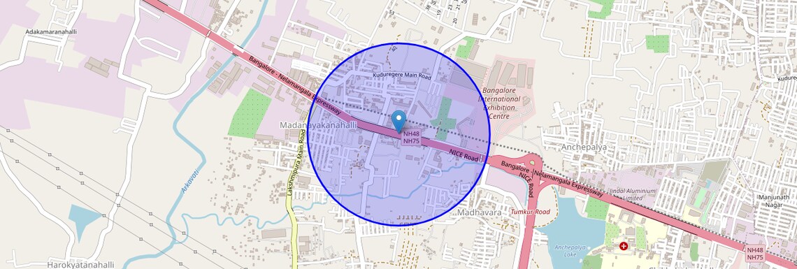 Location Map of Tumkur Road, Bangalore
