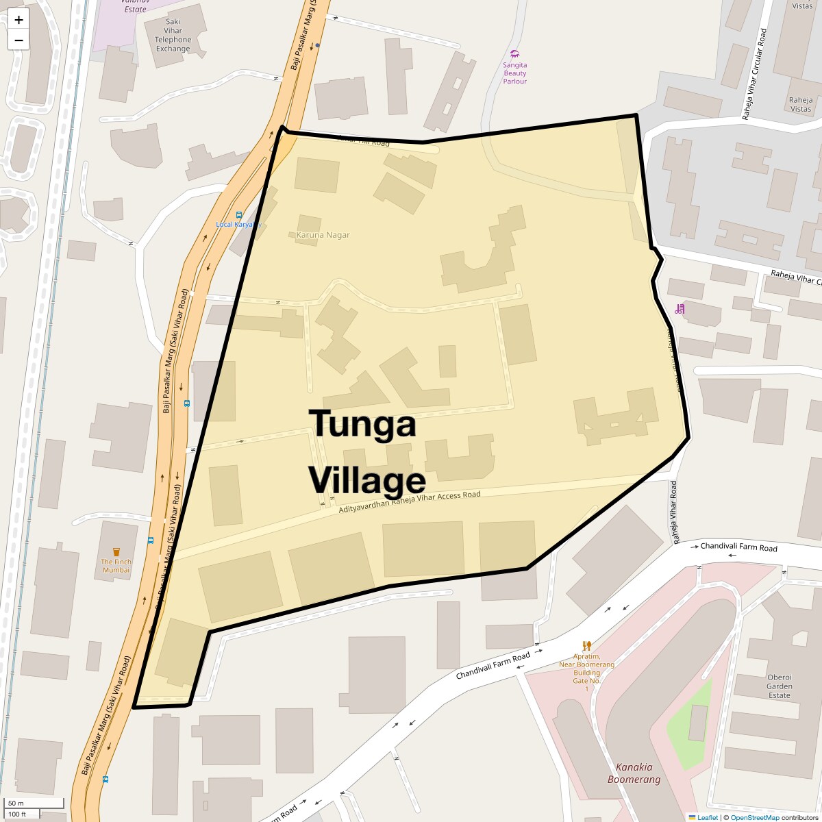 Location Map of Tunga Village, Mumbai