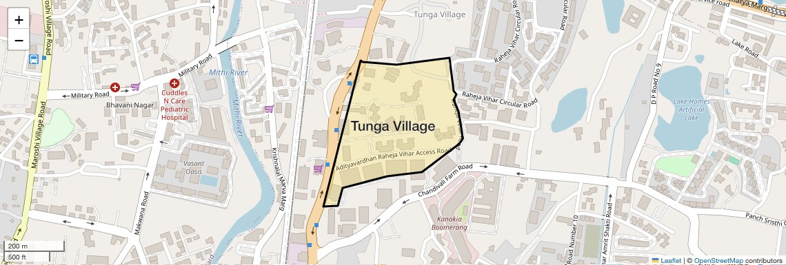 Location Map of Tunga Village, Mumbai
