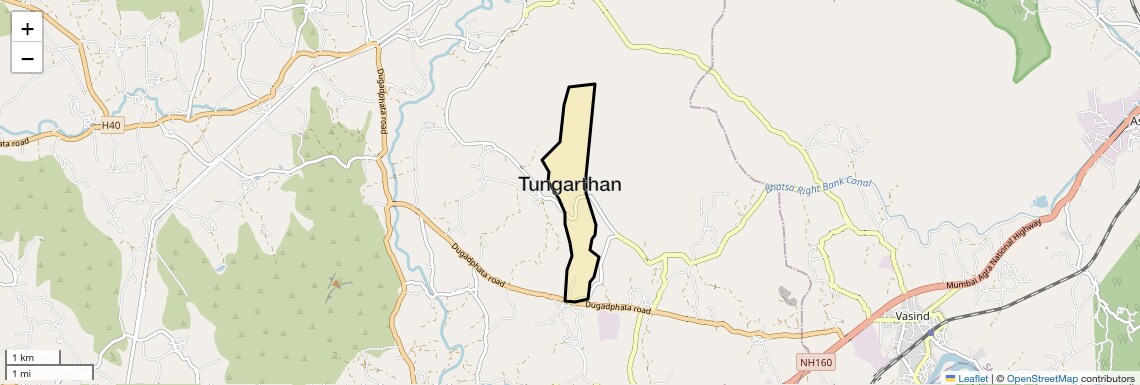 Location Map of Tungarthan, Thane