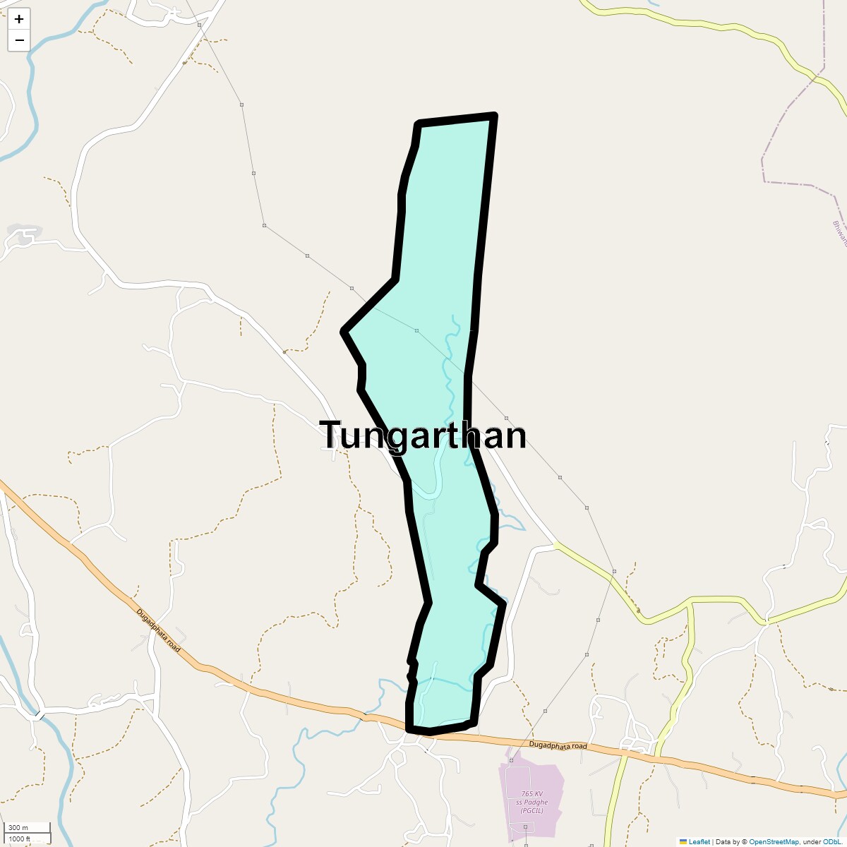 Location Map of Tungarthan, Thane