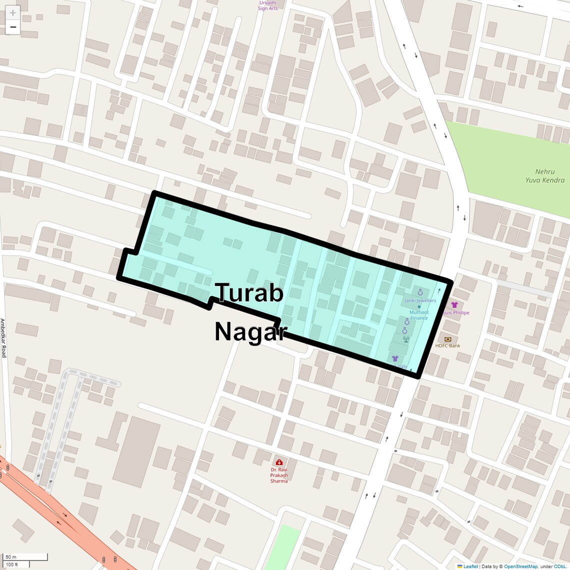 Location Map of Turab Nagar, Ghaziabad