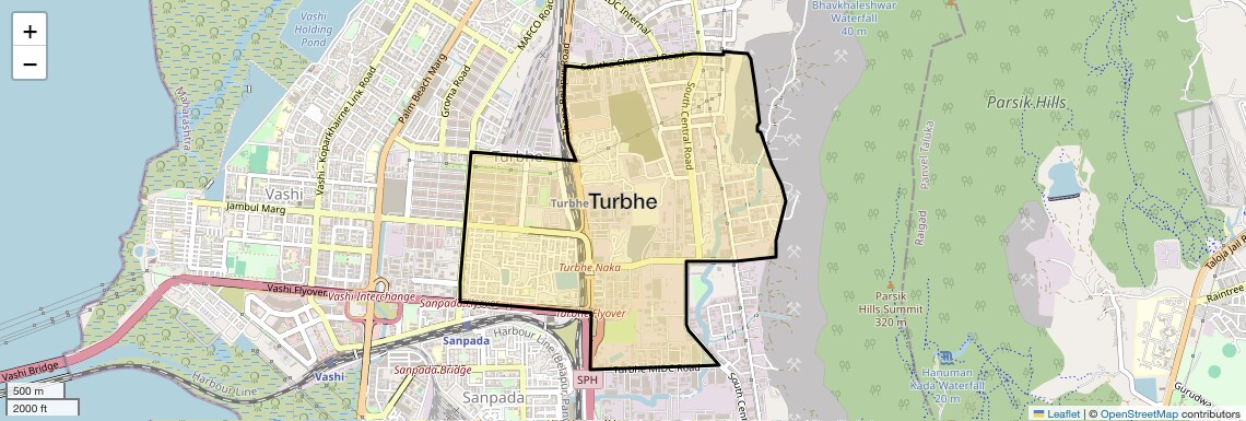 Location Map of Turbhe, Navi Mumbai