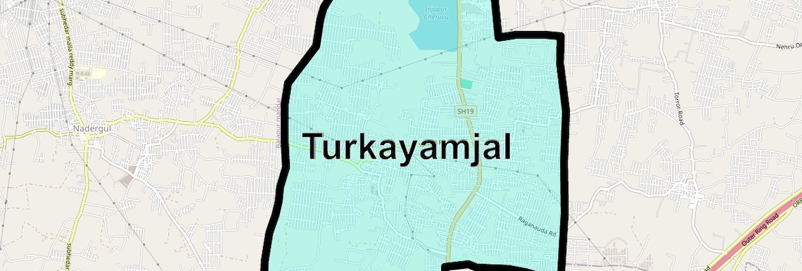 Location Map of Turkayamjal, Hyderabad