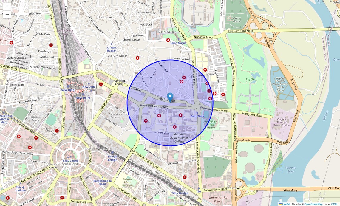 Location Map of Turkman Gate, Delhi