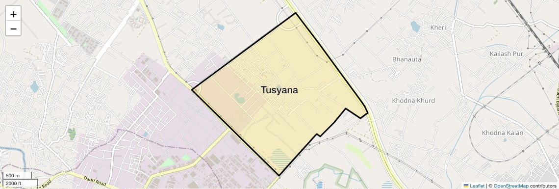 Location Map of Tusyana, Greater Noida