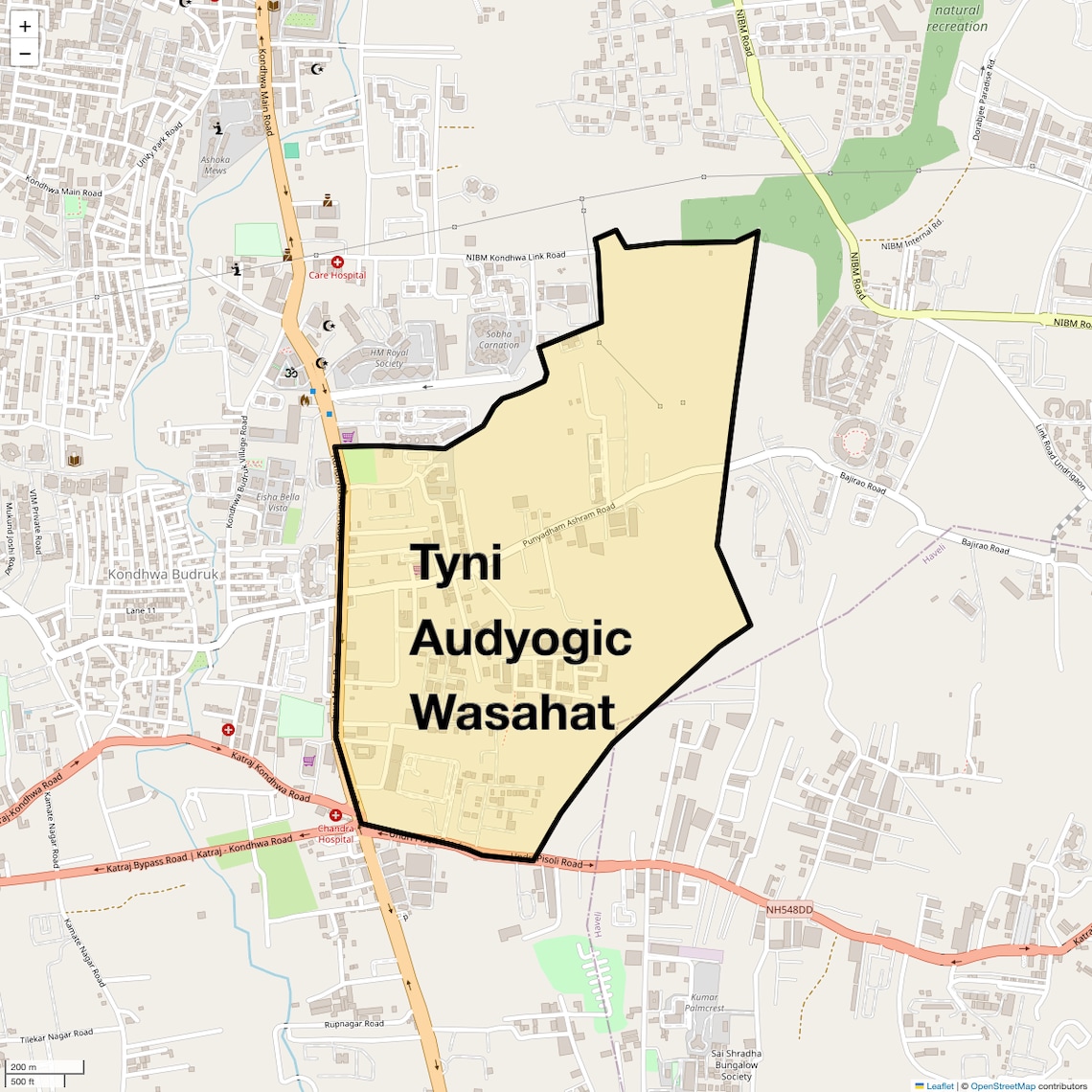 Location Map of Tyni Audyogic Wasahat, Pune