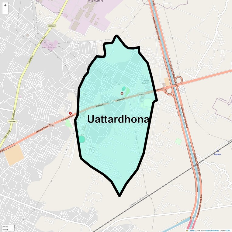 Location Map of Uattardhona