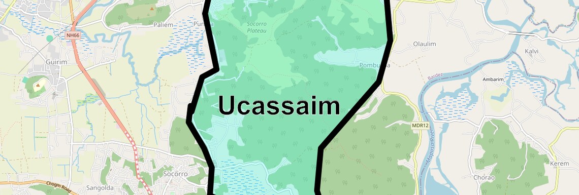 Location Map of Ucassaim, Goa