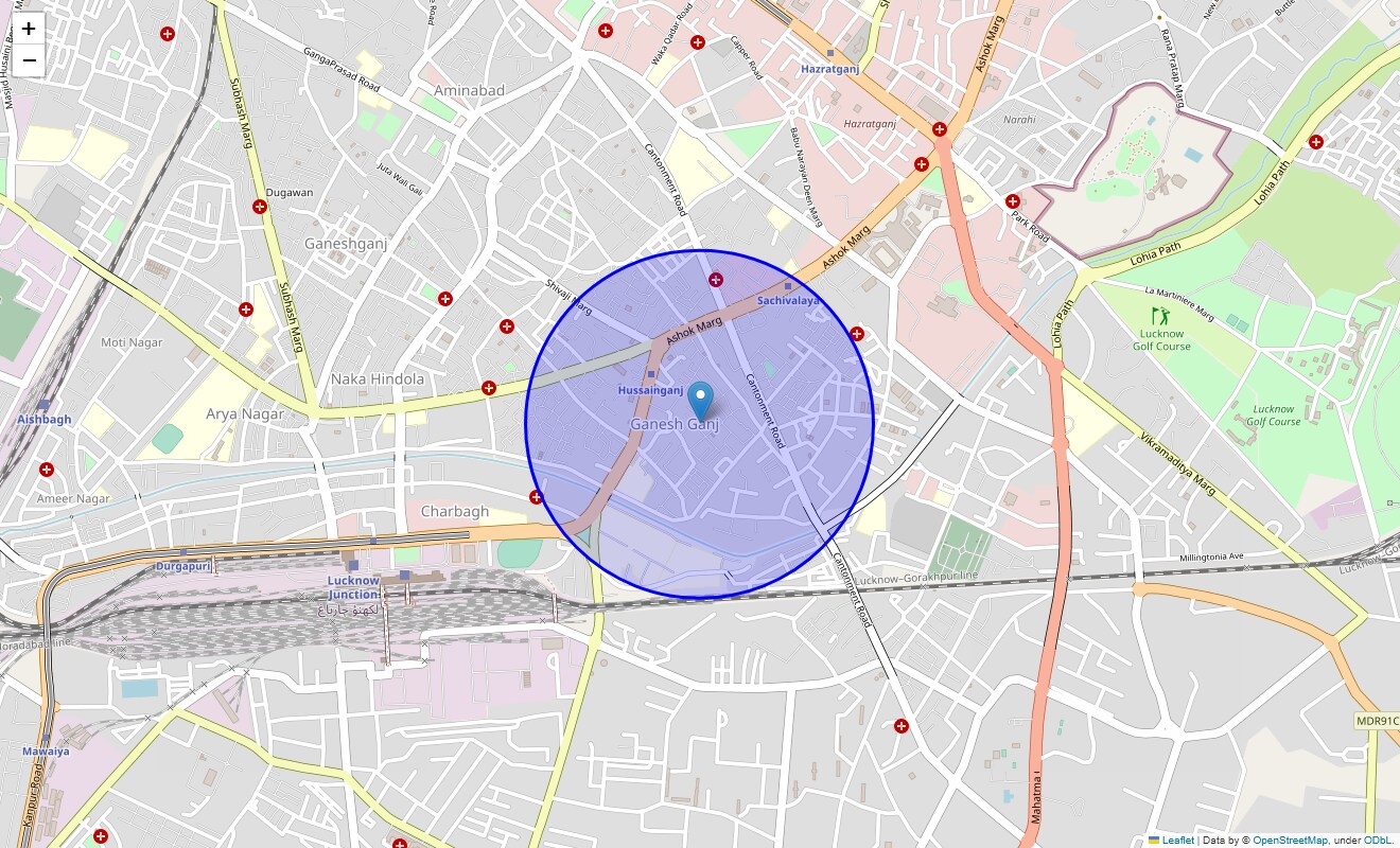 Location Map of Udaiganj, Lucknow