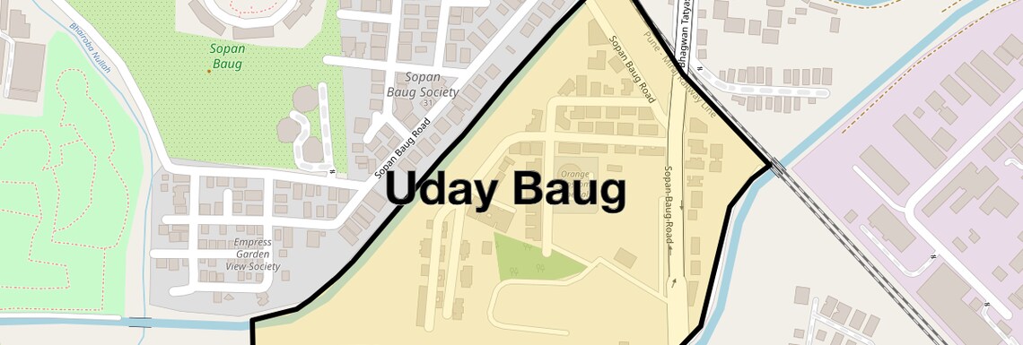 Location Map of Uday Baug, Pune