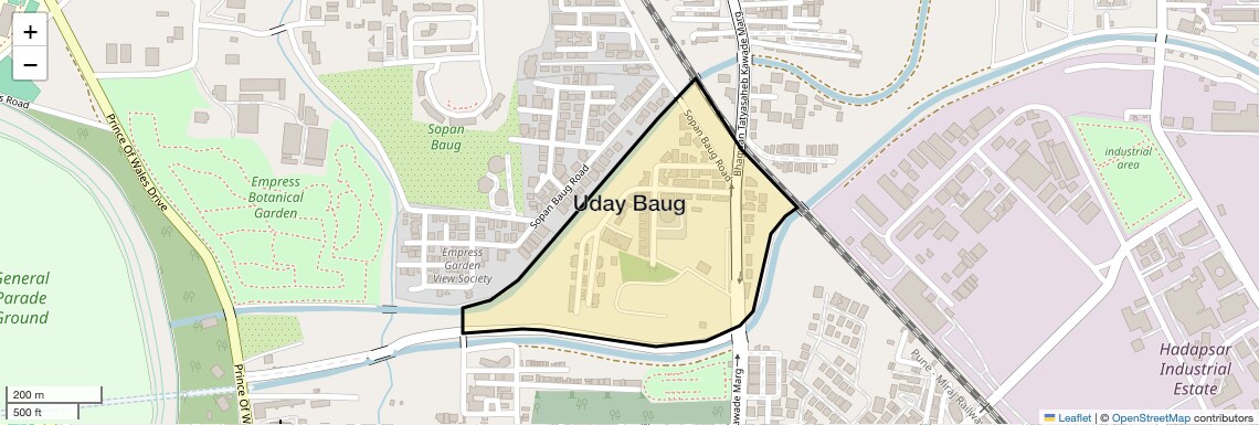 Location Map of Uday Baug, Pune