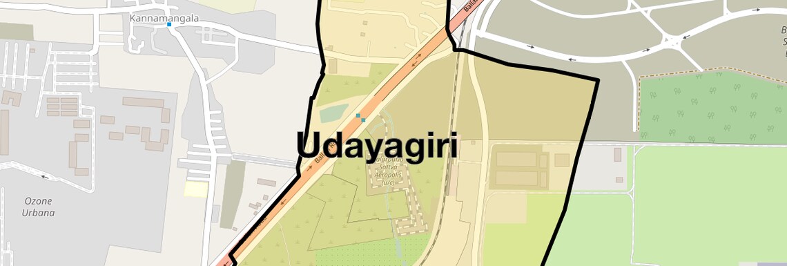 Location Map of Udayagiri, Bangalore