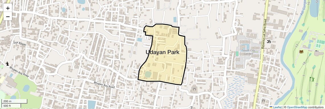Location Map of Udayan Park, Kolkata