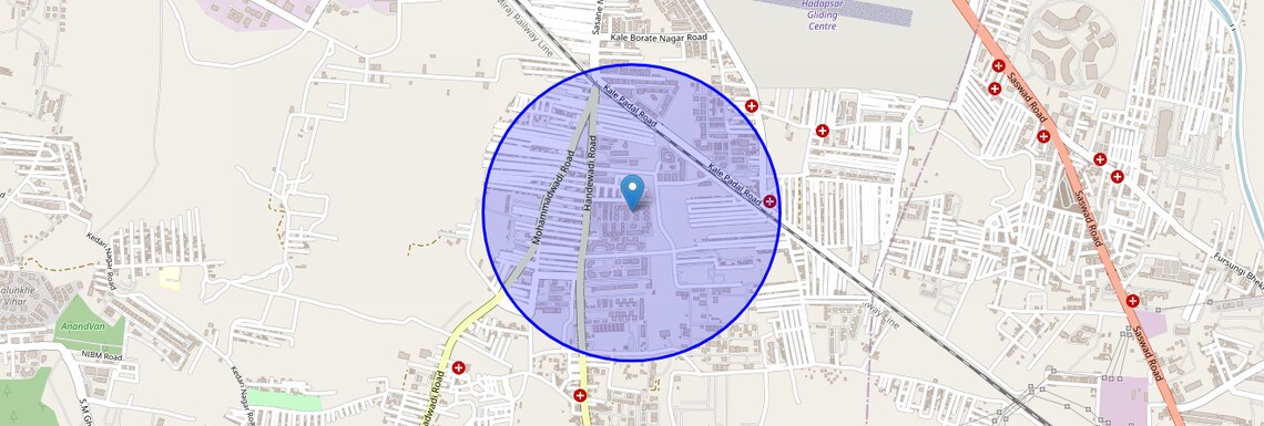 Location Map of Udhyog Nagar, Pune