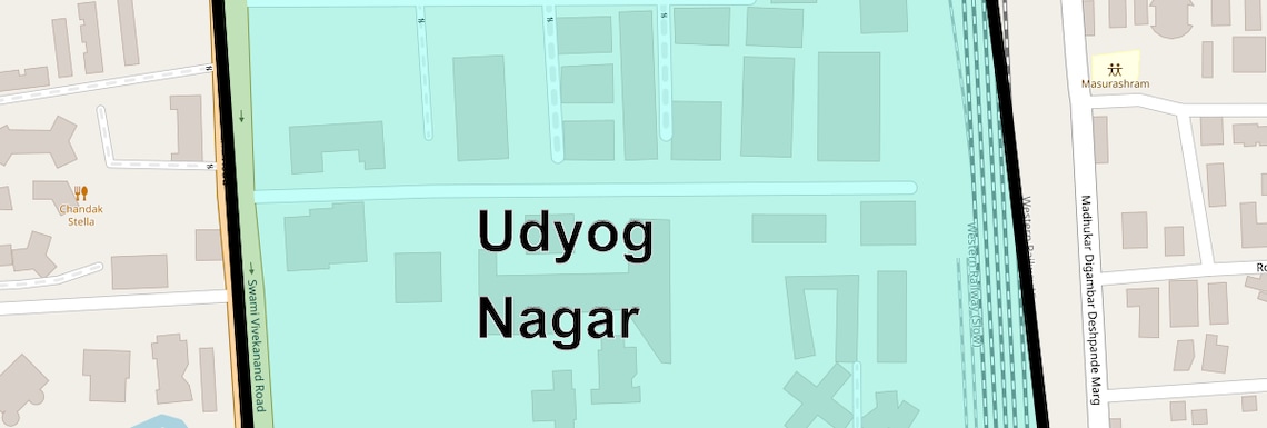Location Map of Udyog Nagar, Mumbai