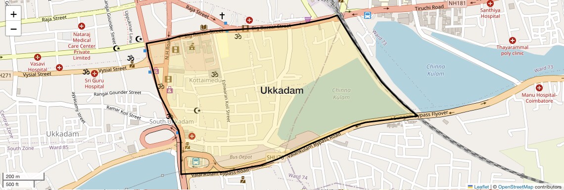 Location Map of Ukkadam, Coimbatore