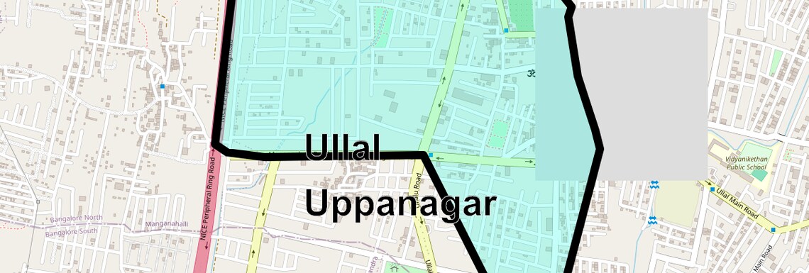 Location Map of Ullal Uppanagar, Bangalore