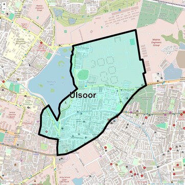 Location Map of Ulsoor, Bangalore