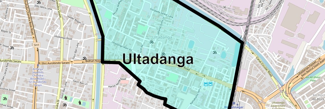 Location Map of Ultadanga, Kolkata