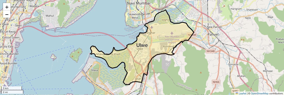 Location Map of Ulwe, Navi Mumbai