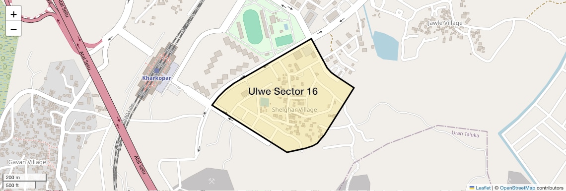 Location Map of Ulwe Sector 16, Navi Mumbai