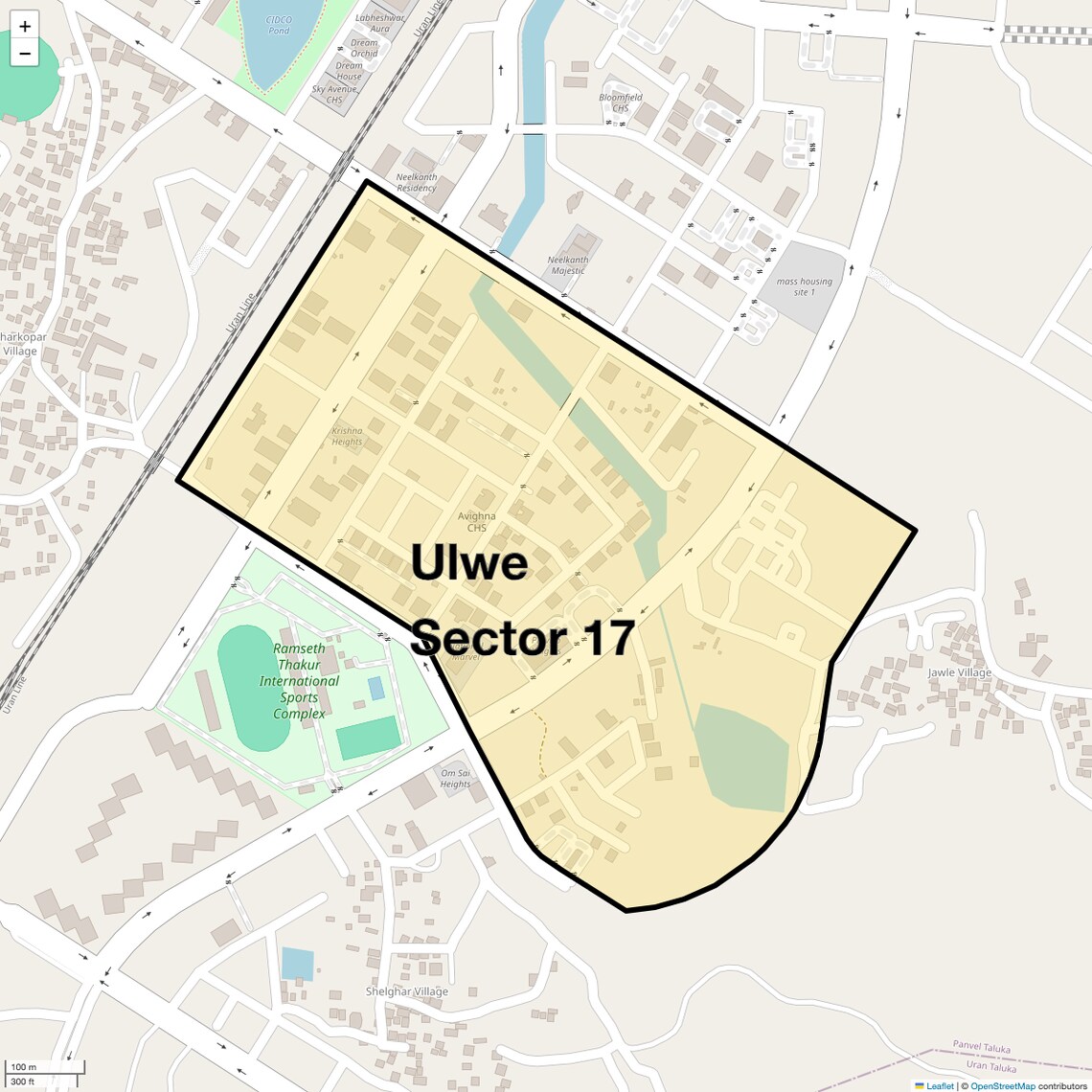 Location Map of Ulwe Sector 17, Navi Mumbai