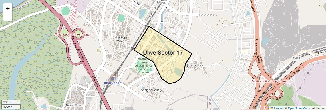 Location Map of Ulwe Sector 17, Navi Mumbai