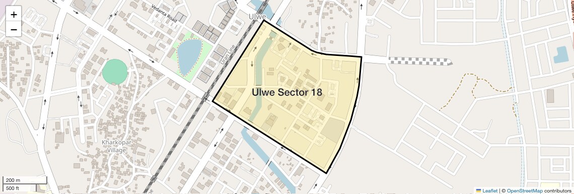 Location Map of Ulwe Sector 18, Navi Mumbai