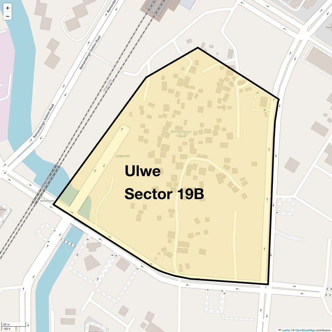 Location Map of Ulwe Sector 19B, Navi Mumbai