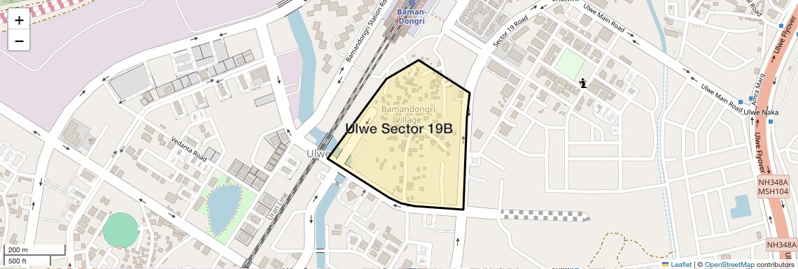 Location Map of Ulwe Sector 19B, Navi Mumbai