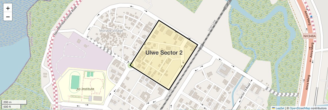 Location Map of Ulwe Sector 2, Navi Mumbai