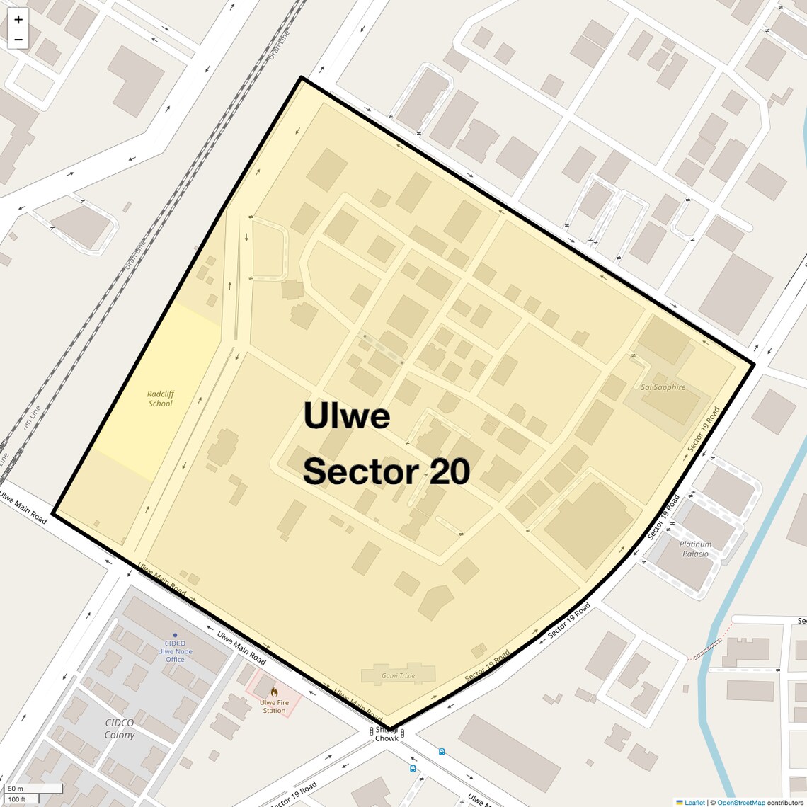 Location Map of Ulwe Sector 20, Navi Mumbai