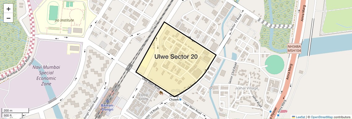 Location Map of Ulwe Sector 20, Navi Mumbai