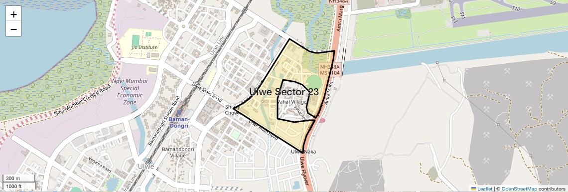 Location Map of Ulwe Sector 23, Navi Mumbai