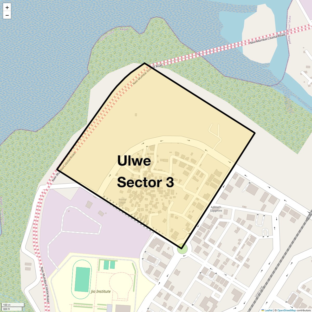 Location Map of Ulwe Sector 3, Navi Mumbai
