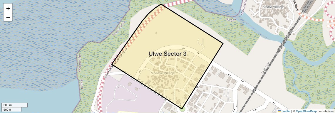 Location Map of Ulwe Sector 3, Navi Mumbai