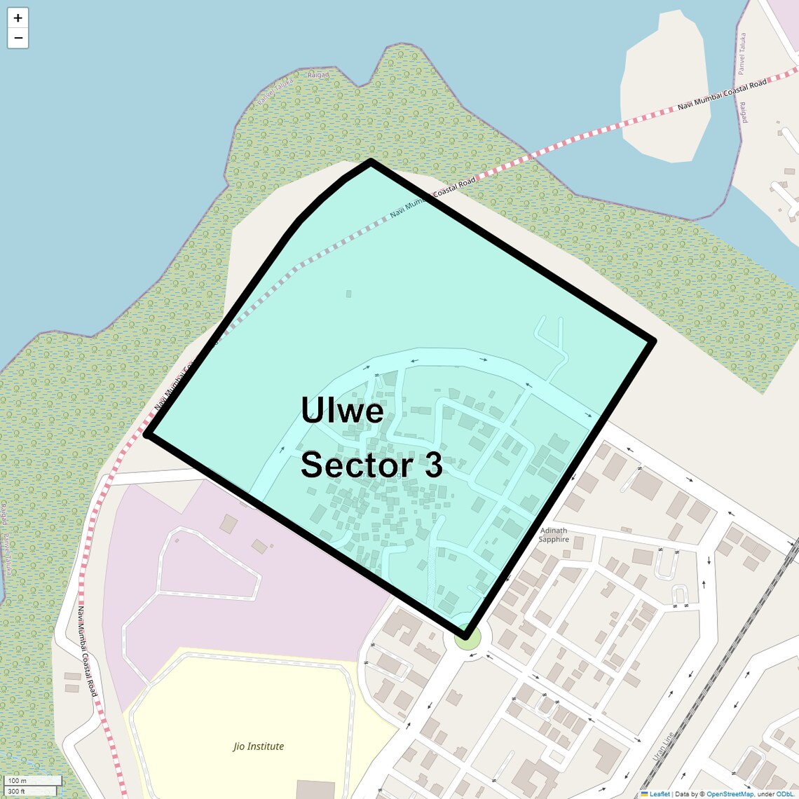 Location Map of Ulwe Sector 3, Navi Mumbai