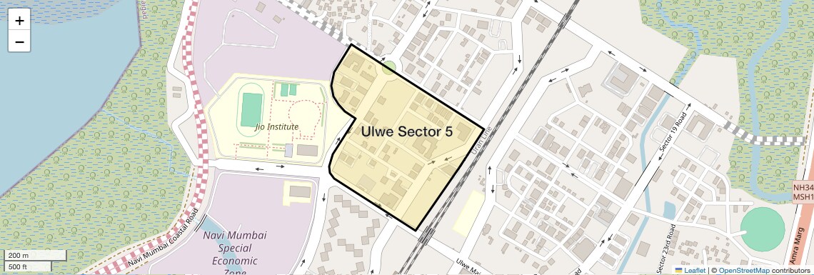 Location Map of Ulwe Sector 5, Navi Mumbai