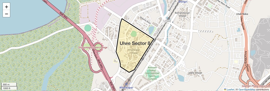 Location Map of Ulwe Sector 8, Navi Mumbai